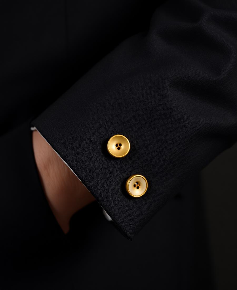 Working cuff buttons on a custom jacket sleeve
